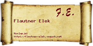 Flautner Elek névjegykártya